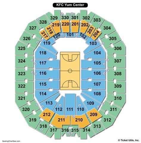 KFC Yum Center Seating Chart Seating Charts Tickets - Center Seating Chart