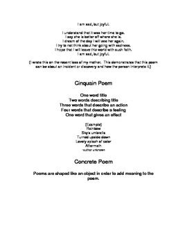 Poem Forms by Mrs Coe | TPT