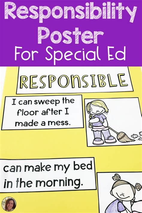 Responsibility Poster | Special Education Resource | Character Activity ...