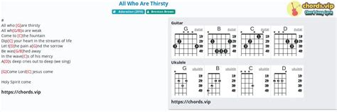 Chord: All Who Are Thirsty - tab, song lyric, sheet, guitar, ukulele | chords.vip