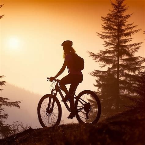 Premium AI Image | A woman riding a mountain bike in the mountains