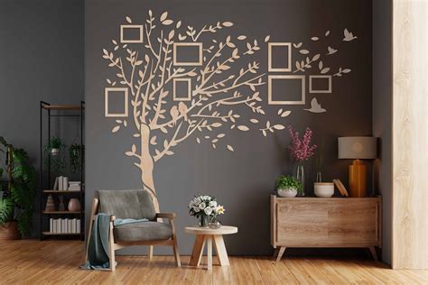 Family Tree With Photos, Tree Wood Wall Art, Large Family Tree, Tree of ...