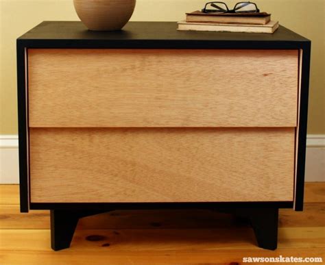 DIY Mid-Century Modern Nightstand finished 1 - Saws on Skates