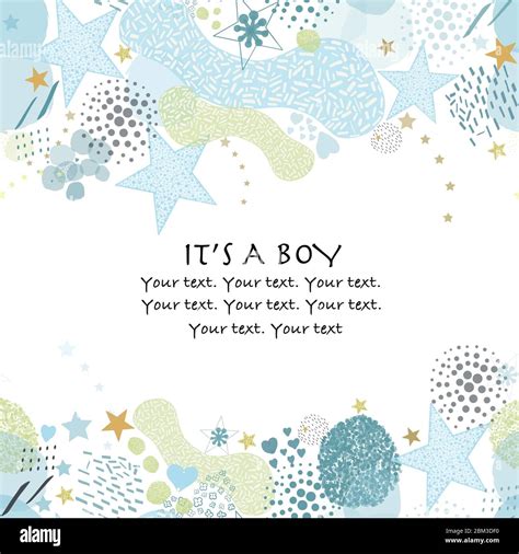 Abstract baby shower background. It's a boy. Baby shower greeting card ...