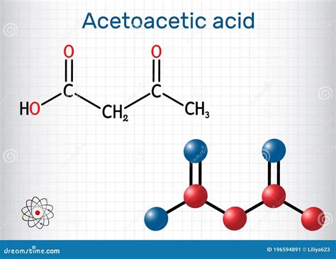 Acetoacetic Acid, Diacetic, Oxobutanoic Acid Molecule. it is a Ketone Body, Conjugate Acid of an ...