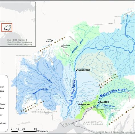 Map of the Matanuska-Susitna basin. | Download Scientific Diagram