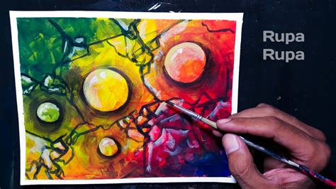 Cara melukis abstrak untuk pemula - Abstract Painting - Easy Abstract Painting Demonstration ...