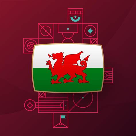 wales flag for 2022 football cup tournament. isolated National team ...