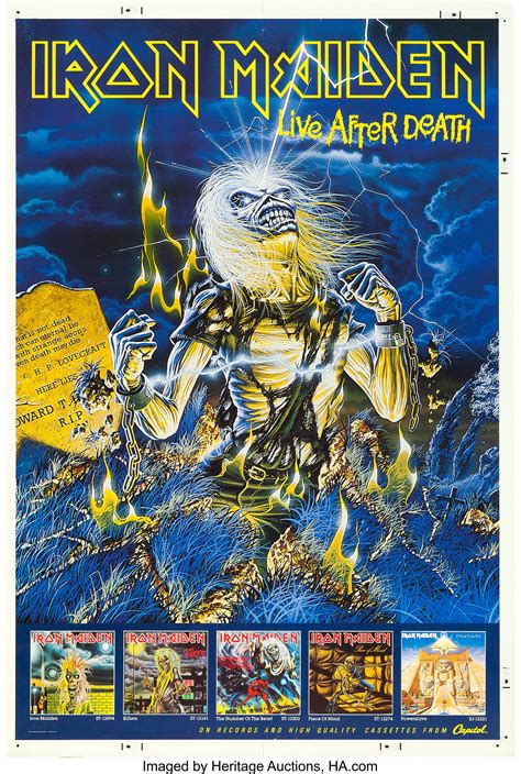 Iron Maiden Live After Death Promotional Poster (Capitol, 1985). | Lot ...