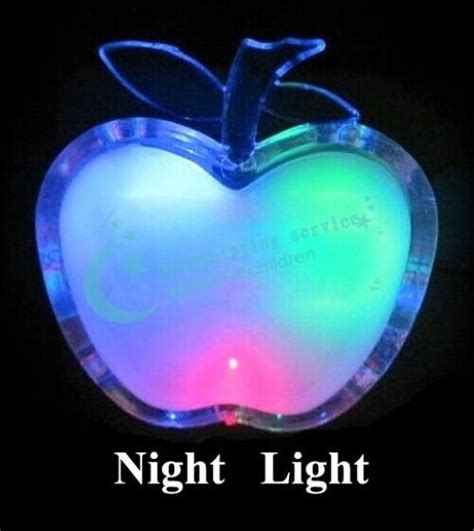 Beautiful Colorful LED Apple Night Light EU Plug Bedside Lamp LED Energy saving Wall Lamp ...