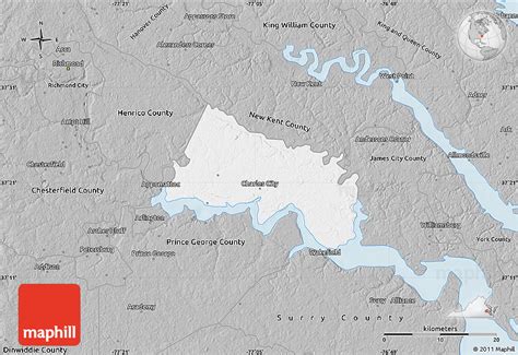 Gray Map of Charles City County