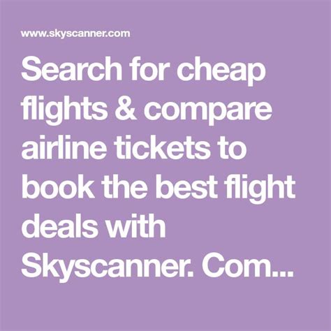 Search for cheap flights & compare airline tickets to book the best ...