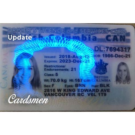 British Columbia Fake ID - Get Scannable Fake Driver License at Cardsmen