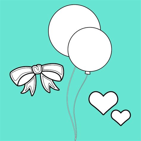 Premium Vector | Party balloon decoration background digital stamp