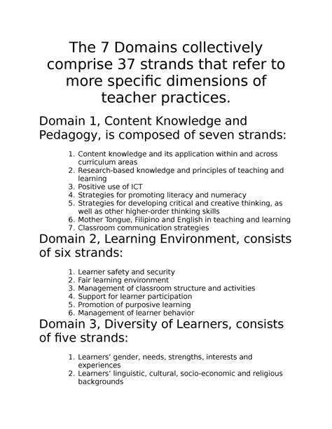 7 Domains - Prove that PPST and the Code of Ethics for Professional Teachers reinforce each ...