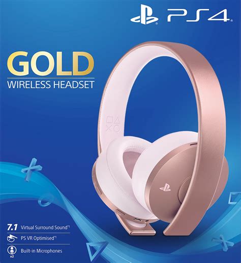 PlayStation 4 Gold Wireless Headset - Rose Gold (PS4 / PS3 / PS Vita ...