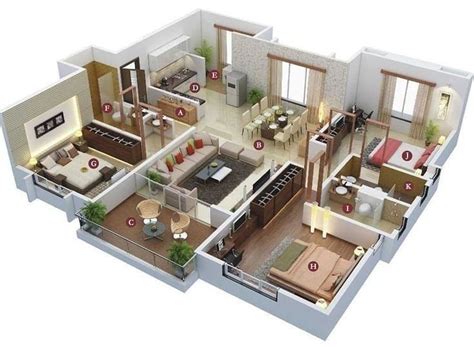 Amazing 3D Floor Plans For You » Engineering Basic | Affordable house plans, Small house plans ...