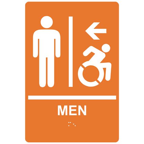 Portrait Men (Braille = Men) Sign RRE-14806R_WHTonORNG
