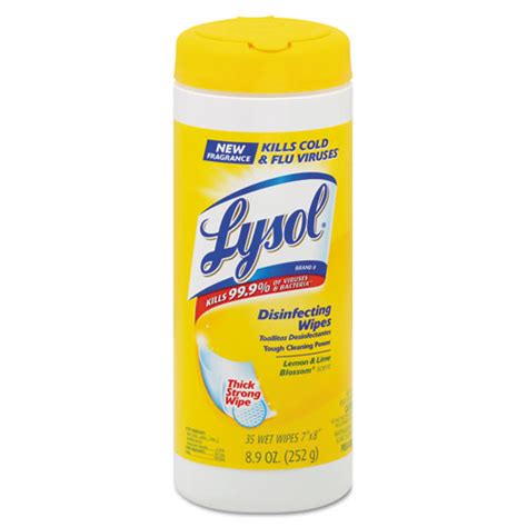 Lysol Lemon & Lime Blossom Disinfecting Wipes, 7 x 8, 35/Canister | SupplyTime - SupplyTime.com