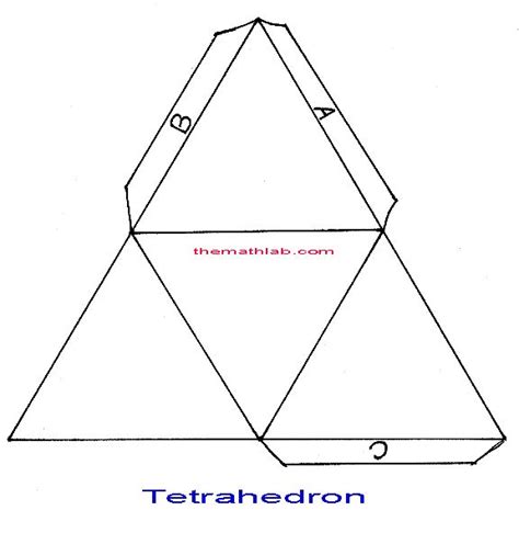 tetrahedron | Tetrahedron Net With Tabs Images & Pictures - Becuo | Diamond template, Template ...