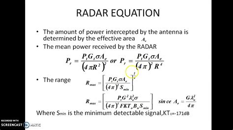 Radar Range Equation - YouTube