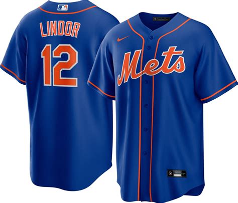 Nike New York Mets Francisco Lindor #12 Cool Base Alternate Replica ...