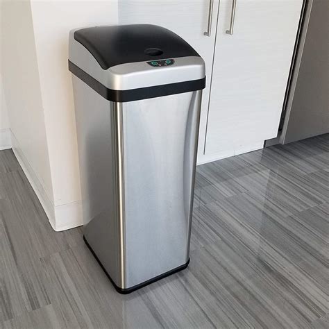 iTouchless 13 Gallon Touchless Garbage Trash Can, Stainless Steel (Open Box) | eBay