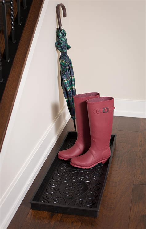 BirdRock Home Rubber Boot Tray 34 inch Decorative Boot Tray Waterproof ...