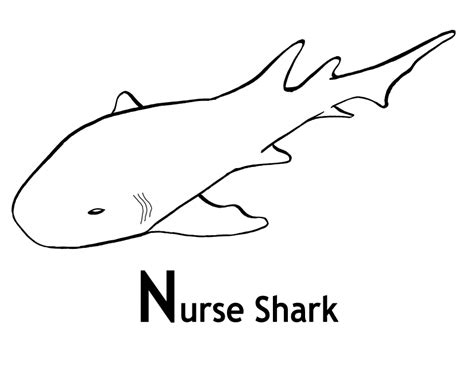 Nurse Shark coloring page - Animals Town - animals color sheet - Nurse Shark printable coloring