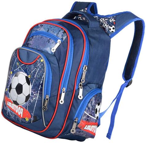 Boys Backpacks Kids Primary School Bags Football Hard Shell Rucksack Multilayer Red Football ...