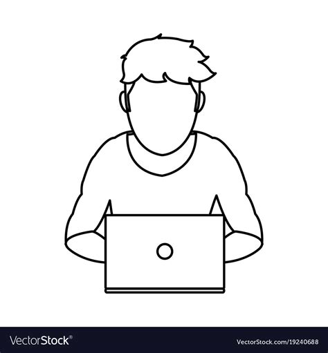 Boy with laptop design Royalty Free Vector Image