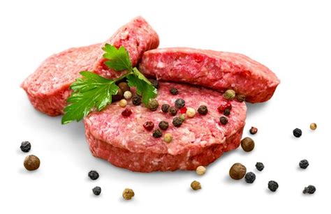 Premium Photo | Raw hamburger meat isolated on white