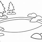 Pond Coloring Pages Four Ducks Swimming  Free Printable sketch template