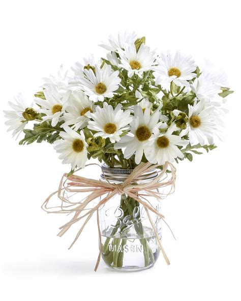 Farmhouse Daisies Silk Flower Arrangement | Faux flower arrangements, Flower arrangements ...