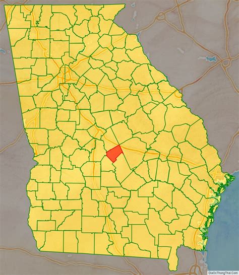 Map of Bleckley County, Georgia - Thong Thai Real