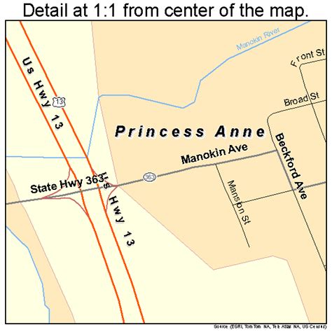 Princess Anne Maryland Street Map 2464000