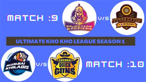 Ultimate Kho Kho League Day 5 Match Details