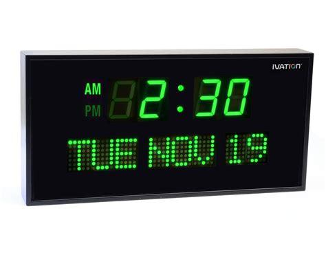 Amazon.com: Ivation JID0212GRN Big Oversized Digital LED Calendar Clock ...