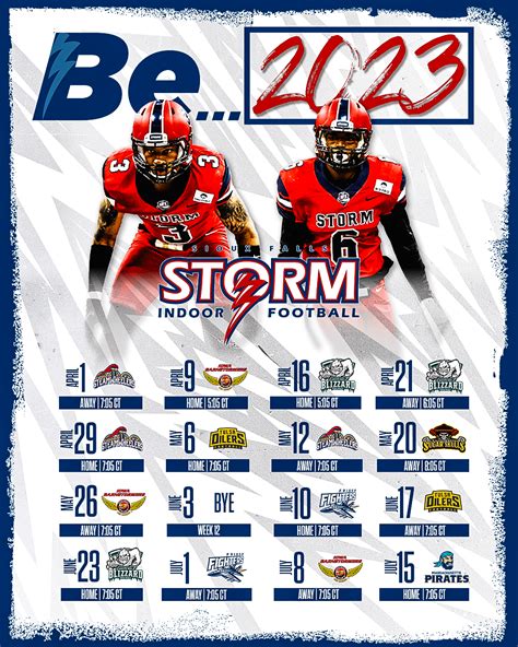 2023 Storm Schedule Release on Behance