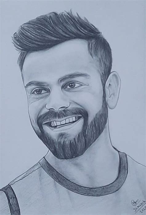 Virat Kohli Portrait - Pencil Drawing