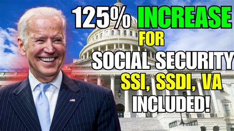 125% Increase For Social Security, SSI, SSDI, Va - Benefits Minimum Raised! - YouTube