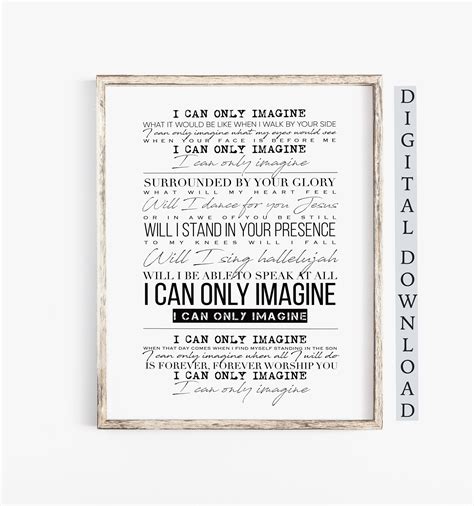 I can only imagine Lyrics Christian Song Lyrics Wall Art | Etsy