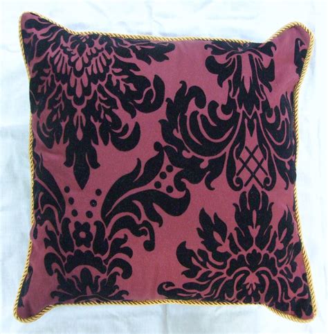 Burgundy Cushion Cover 40cm x 40cm with Gold Cord Trim