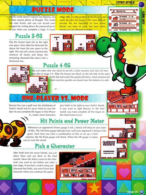 Tetris Attack feature in Nintendo Power Vol. 89