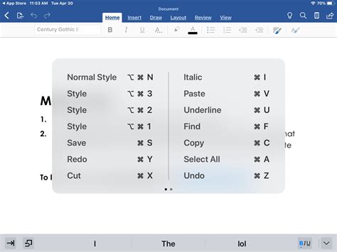 Microsoft Word Keyboard Shortcuts Coolguides - Riset