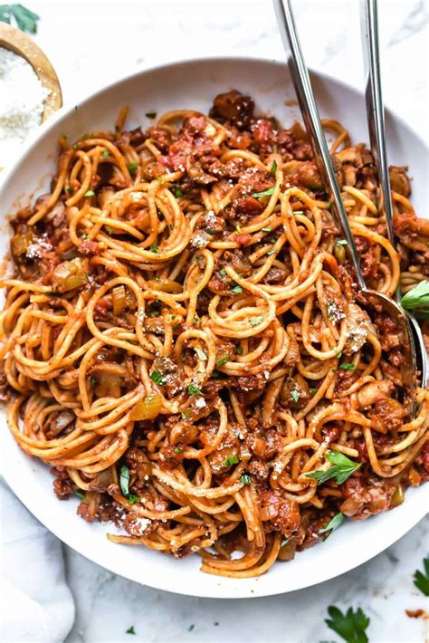 Mom's Homemade Spaghetti Recipe (& Meat Sauce) | foodiecrush.com