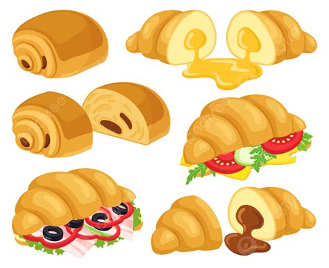 Chocolate Croissants Vector Hd PNG Images, Cartoon Croissant Baked Chocolate Caramel, Tomato ...