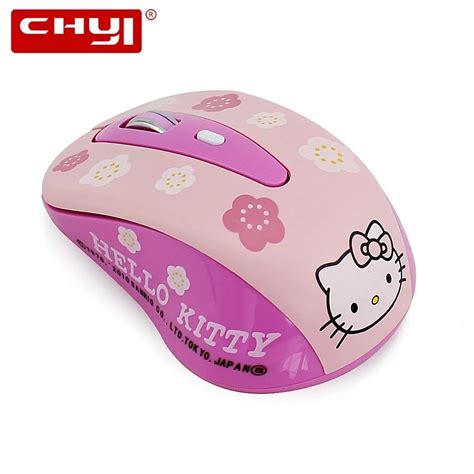 CHYI Hello Kitty Wireless Mouse Computer Mouse 800 1200 1600DPI Adjustable Wireless Optical PC ...