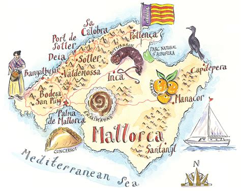 Mallorca Illustrated Map • mappery