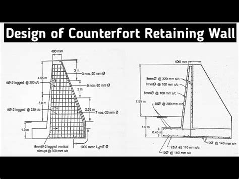 Design of counterfort retaining wall #Part-4 - YouTube